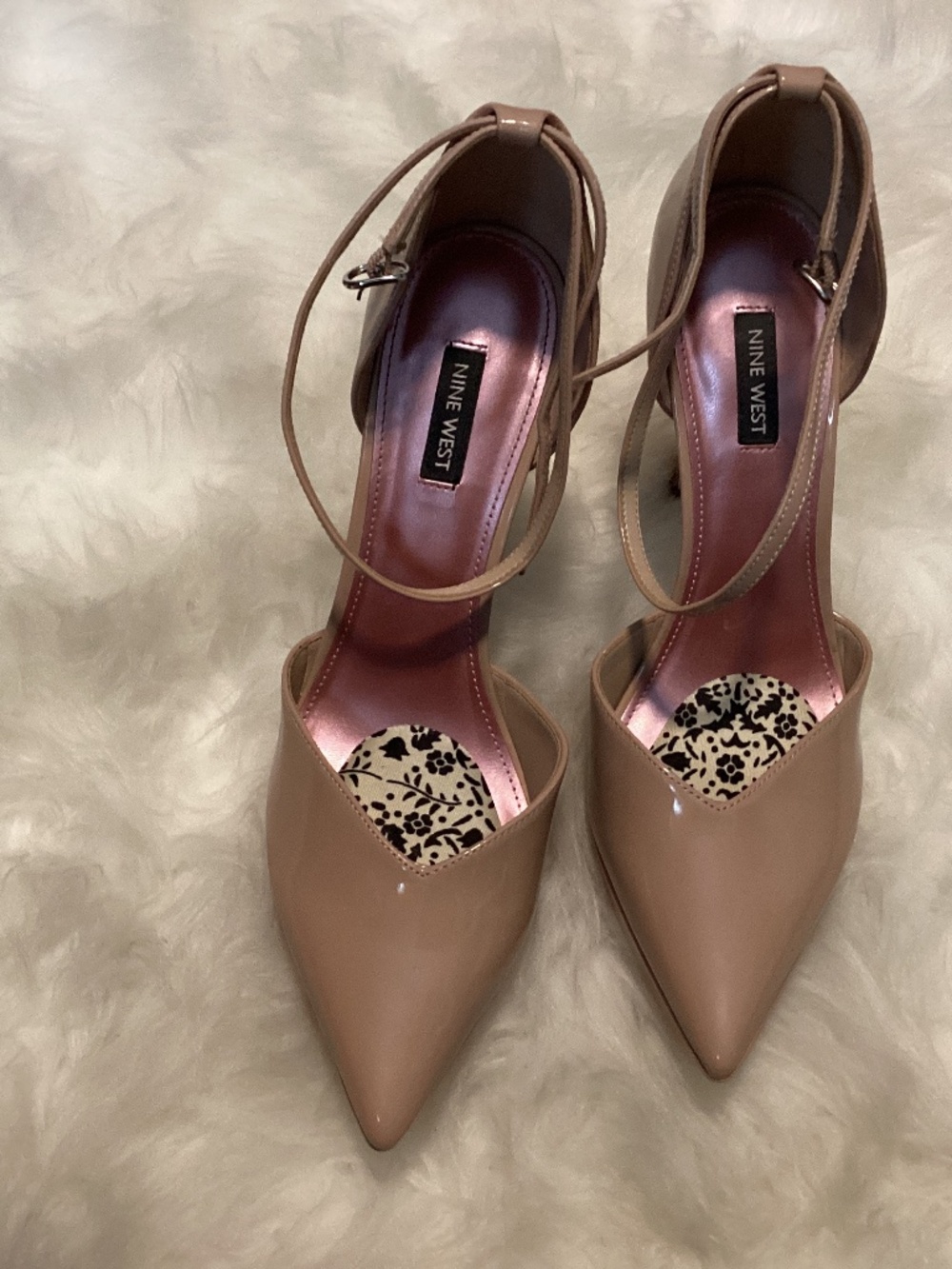 Nine West Tan Platform Mary Jane Heels